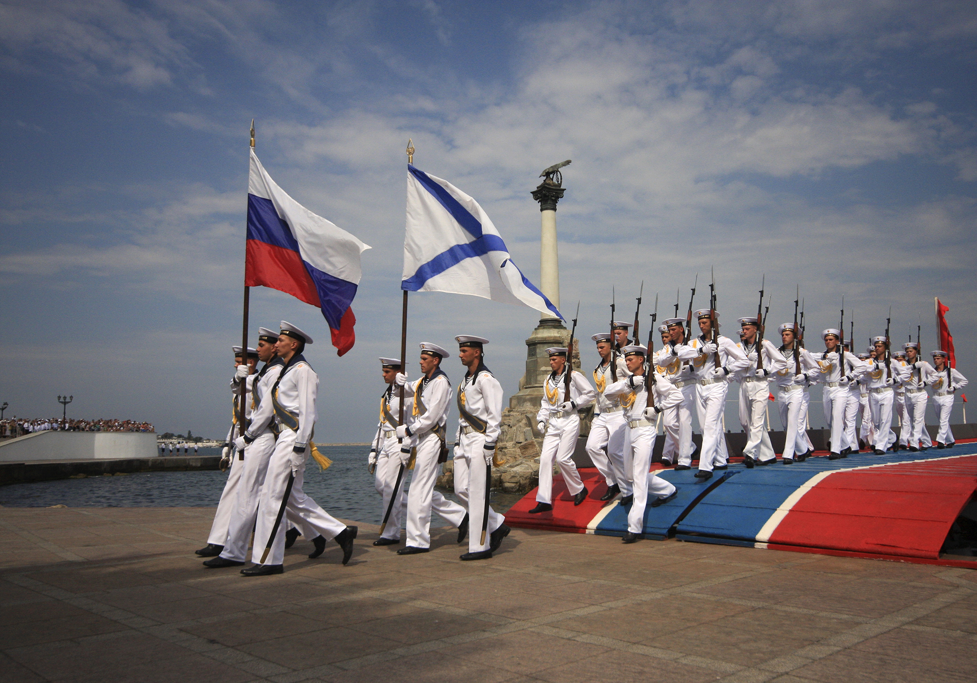 Russian Flag Raised Over Crimea Navy Headquarters
