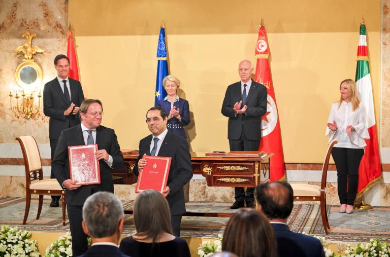 Tunisian President Kais Said with European leaders