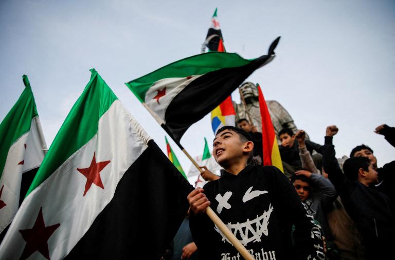 Syrians celebrate the fall of the Assad regime in Majdal Shams - source: Reuters