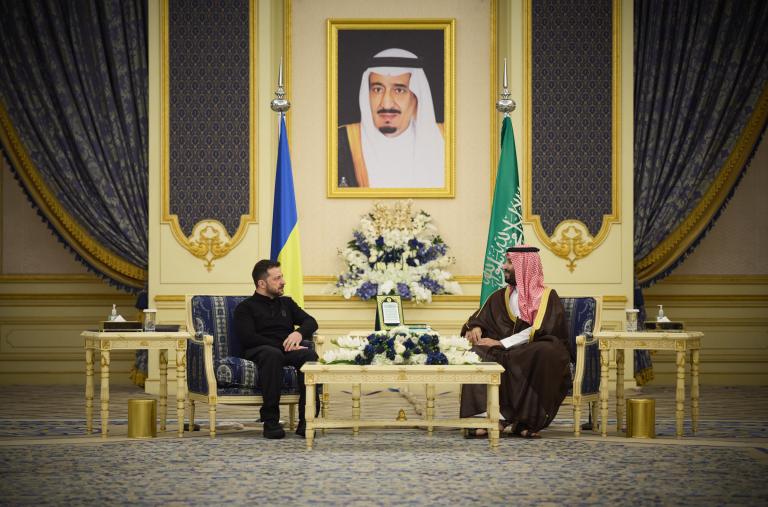 Ukraine's President Zelenskyy and Saudi Crown Prince Mohammed bin Salma meet in Jeddah in March 2025 - source: Reuters