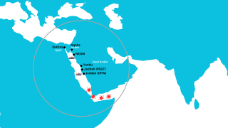 Map showing rotation of new North Red Sea Express service.
