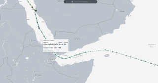 The screenshot from MarineTraffic shows the Pumba passing through the Bab al-Mandab Strait on September 27, 2024. 