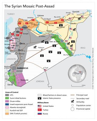 Map of Syrian territory controlled by al-Sharaa