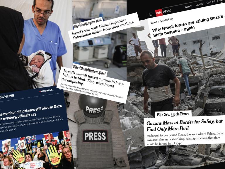 News headlines on Gaza war, emphasis on use of anonymous sources by Washington Post