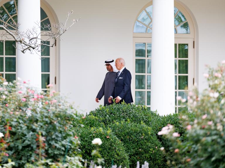 UAE President Sheikh Mohamed walks with U.S. President Joe Biden at the White House in September 2024 - source: Reuters