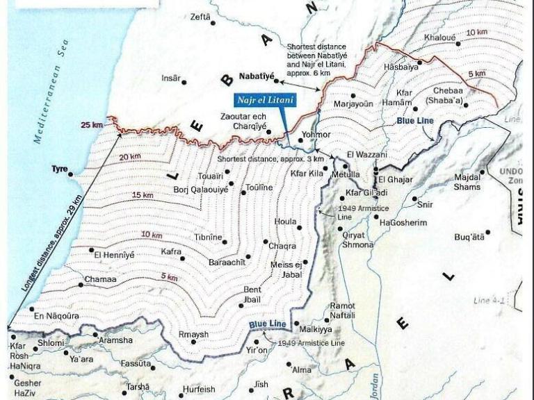 Map released as part of the November 2024 Israel-Lebanon ceasefire.