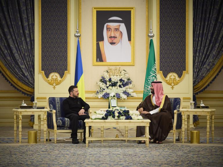 Ukraine's President Zelenskyy and Saudi Crown Prince Mohammed bin Salma meet in Jeddah in March 2025 - source: Reuters