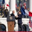 U.S. President Joe Biden greets French President Emmanuel Macron at the White House in December, 2022 - source: White House