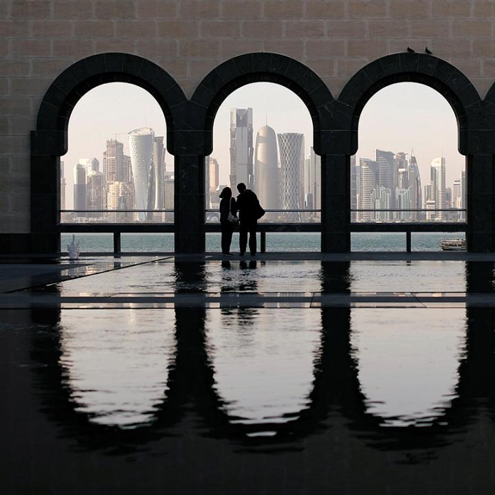 The Doha skyline seen from the Museum of Islamic Art