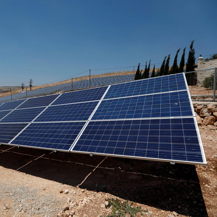 A solar panel in the West Bank