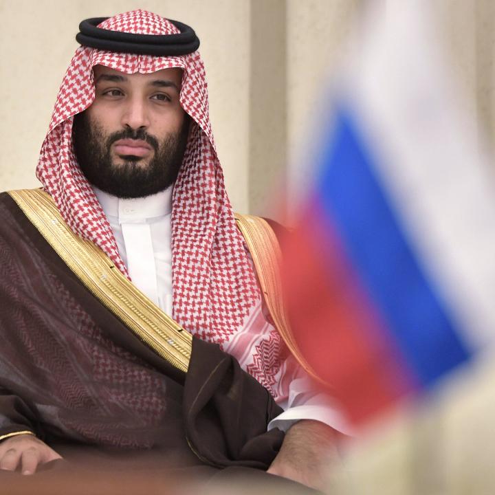 Saudi Crown Prince Mohammed bin Salmon durnig a meeting with Russian President Vladimor Putin in Rihady - source: Reuters