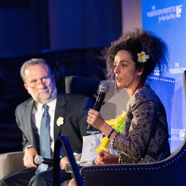 Iranian women's rights activist Masih Alinejad  speaks at the Institute's 2022 Scholar-Statesman Award dinner in New York City - source: The Washington Institute