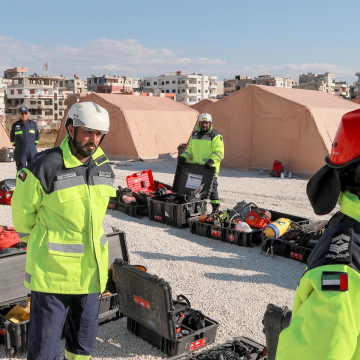 UAE aid in Jableh, Syria, following February 6, 2023, earthquake