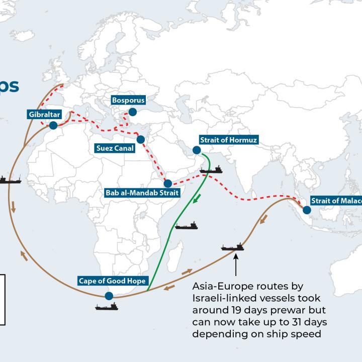 Houthi Ship Attacks Are Affecting Red Sea Trade Routes The Washington   Attacks Redsea Trade Routes Map POL3820 