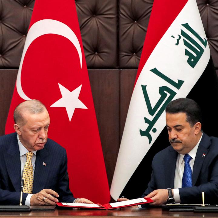 Turkish President Erdogan and Iraqi Prime Minister al-Sudani meet in Baghdad in April 2024 - source: Reuters