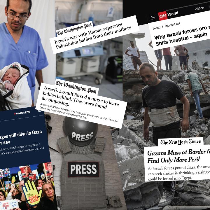 News headlines on Gaza war, emphasis on use of anonymous sources by Washington Post