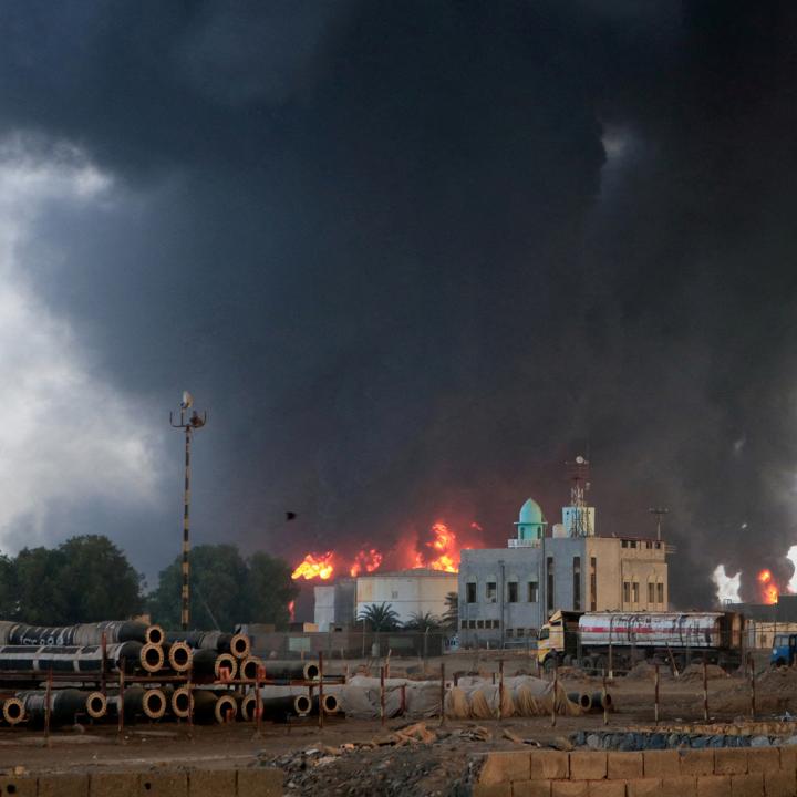 A fuel depot burns near the Yemeni port of Hodeida following overnight Israeli airstrikes - source: Reuters