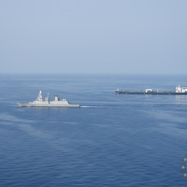 EU vessel participating in Operation Aspides against the Houthis.