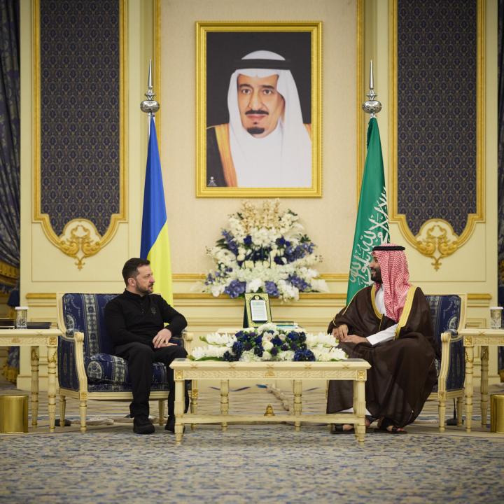 Ukraine's President Zelenskyy and Saudi Crown Prince Mohammed bin Salma meet in Jeddah in March 2025 - source: Reuters