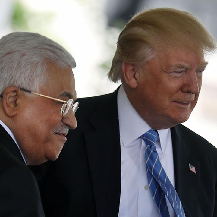 Palestinian Authority president Mahmoud Abbas and U.S. president Donald Trump at the White House - source: Reuters