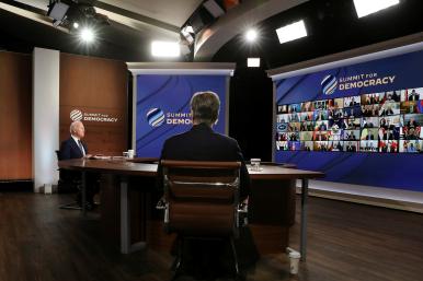 President Biden and Secretary of State Blinken host the Summit for Democracy. Source: Reuters