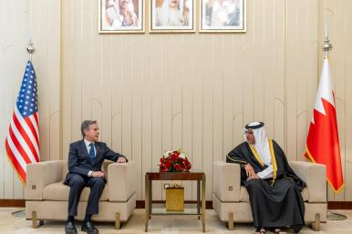 U.S. Secretary of State Antony Blinken meets Bahrain's Crown Prince and Prime Minister, Prince Salman bin Hamad al-Khalifa in Riffa, Bahrain - source: Reuters