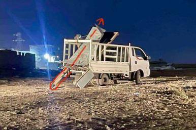 Rocket truck used to attack US forces at Al-Asad, Iraq, Aug 5, 2024