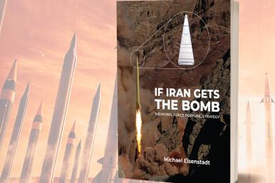 Book cover with Iranian missiles, including Shahab-3