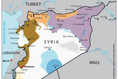 Map showing areas of control in post-Assad Syria.