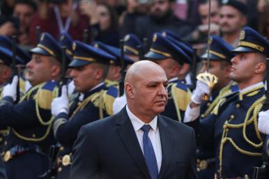 Newly elected Lebanese president Joseph Aoun reviews soldiers at the presidential palace in Beirut - source: Reuters