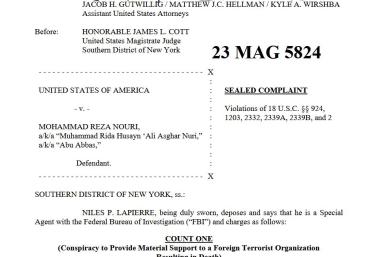 Mohammed Reza Nouri unsealed deposition