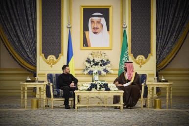 Ukraine's President Zelenskyy and Saudi Crown Prince Mohammed bin Salma meet in Jeddah in March 2025 - source: Reuters