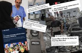 News headlines on Gaza war, emphasis on use of anonymous sources by Washington Post