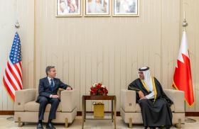 U.S. Secretary of State Antony Blinken meets Bahrain's Crown Prince and Prime Minister, Prince Salman bin Hamad al-Khalifa in Riffa, Bahrain - source: Reuters