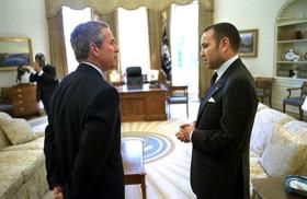 President George W. Bush meets with Moroccan King Mohammed VI in the Oval Office - source: White House