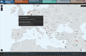 Screenshot from the Iran External Operations interactive map and timeline 
